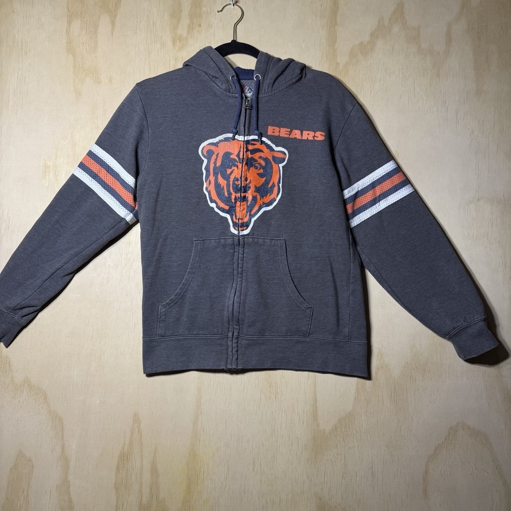 Chicago Bears Womens Zip Up Hoodie Majestic NFL Football Sweatshirt Small